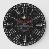 ヴィンテージの個人用フランスの設定 ラージ壁時計 (正面)