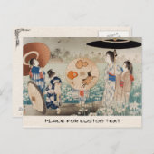 ヴィンテージの傘絵 ポストカード (正面/裏面)