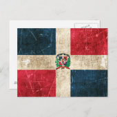 ヴィンテージの傷の付いたドミニカ共和国国旗 ポストカード (正面/裏面)