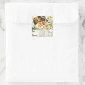 ヴィンテージの僻地のサンタのギフトのラベル スクエアシール (バッグ)