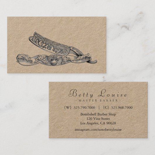 ヴィンテージの優れたなかみそり/優れた余分厚い 名刺 (正面/裏面)