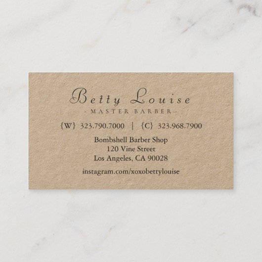 ヴィンテージの優れたなかみそり/優れた余分厚い 名刺 (裏面)