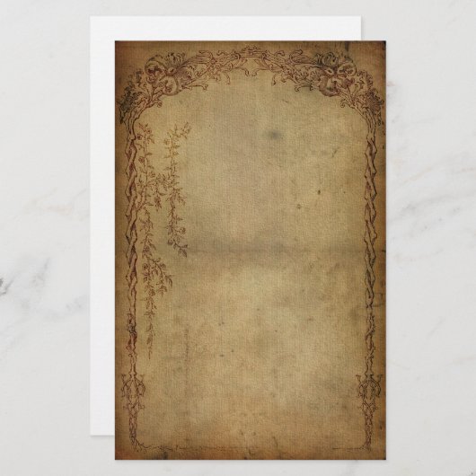 ヴィンテージの優雅の暗闇 便箋 (正面/裏面)