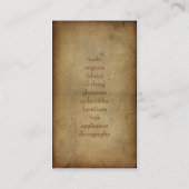 ヴィンテージの優雅の暗闇 名刺 (裏面)