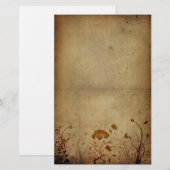 ヴィンテージの優雅の花柄 便箋 (正面/裏面)