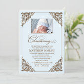 ヴィンテージの優雅%PIPE%の洗礼を施す招待状 招待状 (スタンド正面)