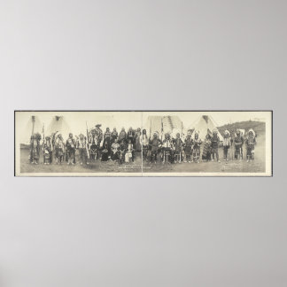 ヴィンテージの先住民・アメリカンのパノラマ写真 ポスター