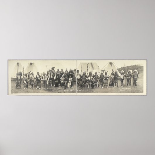 ヴィンテージの先住民・アメリカンのパノラマ写真 ポスター (正面)