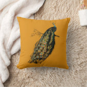 ヴィンテージの入り組んだ孔雀マスタードイエロー クッション (ブランケット)