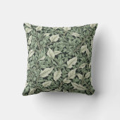 ヴィンテージの入り組んだ植物性のグリーン離れ クッション (裏面)