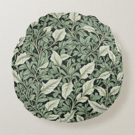ヴィンテージの入り組んだ植物性のグリーン離れ ラウンドクッション
