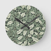 ヴィンテージの入り組んだ植物性のグリーン離れ ラウンド壁時計 (正面)