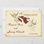 ヴィンテージの入れ墨の刺激を受けたな結婚式招待状 招待状 (正面)