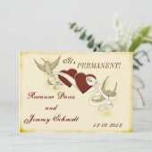 ヴィンテージの入れ墨の刺激を受けたな結婚式招待状 招待状 (スタンド正面)