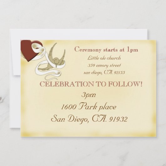 ヴィンテージの入れ墨の刺激を受けたな結婚式招待状 招待状 (裏面)