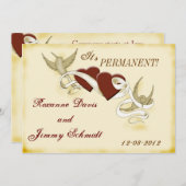 ヴィンテージの入れ墨の刺激を受けたな結婚式招待状 招待状 (正面/裏面)