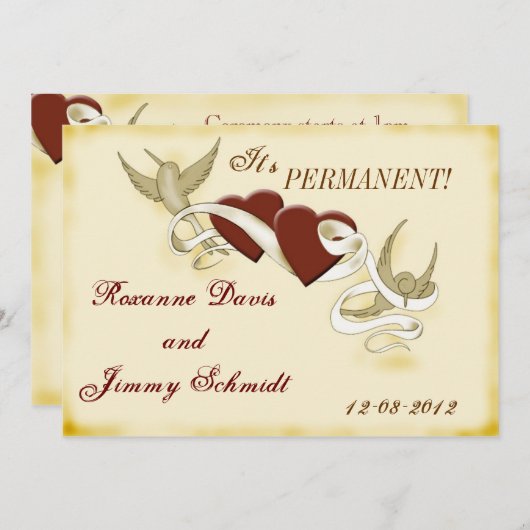 ヴィンテージの入れ墨の刺激を受けたな結婚式招待状 招待状 (正面/裏面)