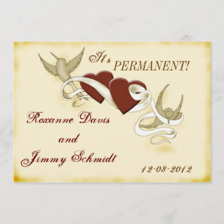 ヴィンテージの入れ墨の刺激を受けたな結婚式招待状 招待状