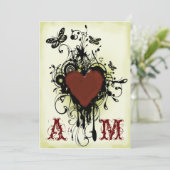 ヴィンテージの入れ墨愛結婚式招待状2 招待状 (スタンド正面)