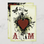 ヴィンテージの入れ墨愛結婚式招待状2 招待状 (正面/裏面)