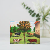 ヴィンテージの典型的な牛の品種 ポストカード (スタンド正面)