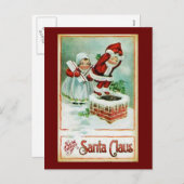 ヴィンテージの再生のクリスマスの芸術 シーズンポストカード (正面/裏面)