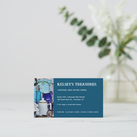 ヴィンテージの再販売またはフリーマーケットベンダー任意の写真 名刺 (スタンド正面)