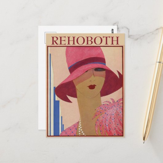 ヴィンテージの再起動ビーチ、変更文字はがき ポストカード (正面/裏面インサイチュ)