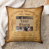 ヴィンテージの写真およびパーソナライズなペット記念物の枕 クッション (ブランケット)