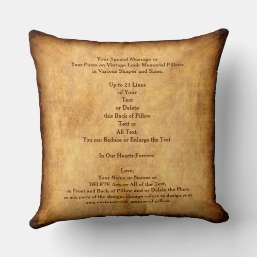 ヴィンテージの写真およびパーソナライズなペット記念物の枕 クッション (裏面)