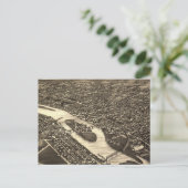 ヴィンテージの写真によるイリノイ州オーロラの地図(1882) ポストカード (スタンド正面)