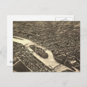 ヴィンテージの写真によるイリノイ州オーロラの地図(1882) ポストカード (正面/裏面)