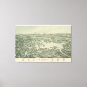 ヴィンテージの写真によるウィンニペサーキー湖の地図(1903) キャンバスプリント (正面)