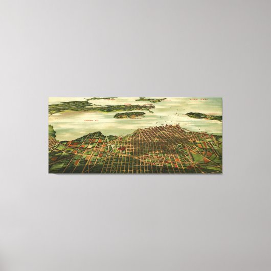 ヴィンテージの写真によるオハイオ州の地図(1898) キャンバスプリント (正面)