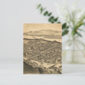 ヴィンテージの写真によるニューヨークの地図(1889) ポストカード (スタンド正面)