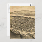 ヴィンテージの写真によるニューヨークの地図(1889) ポストカード (正面/裏面)