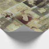 ヴィンテージの写真のコラージュのギフト用包装紙 ラッピングペーパー (角)