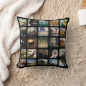 ヴィンテージの写真のコラージュのレトロの円形のボーダー クッション (ブランケット)