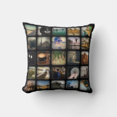 ヴィンテージの写真のコラージュのレトロの円形のボーダー クッション (正面)