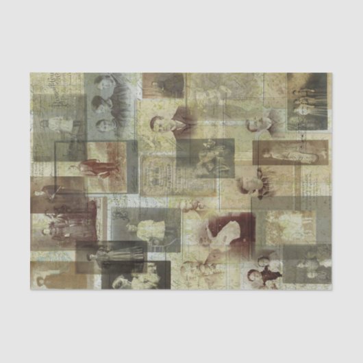 ヴィンテージの写真のコラージュ 薄葉紙 (正面)