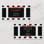 ヴィンテージの写真のストリップの白黒の赤 名刺 (正面/裏面)