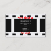 ヴィンテージの写真のストリップの白黒の赤 名刺 (裏面)