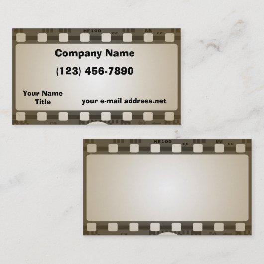 ヴィンテージの写真のフィルムのストリップ 名刺 (正面/裏面)