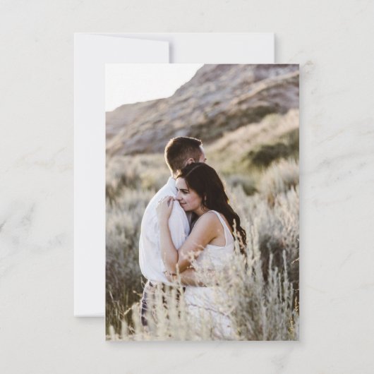 ヴィンテージの写真の保存日付 招待状 (裏面)