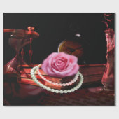 ヴィンテージの写真の組合せはの時計上がり、本、そして砂の ラッピングペーパー (フラット)