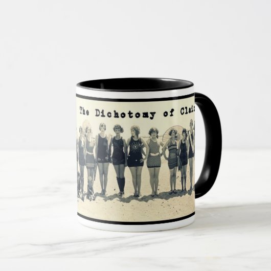 ヴィンテージの写真の"クレアの二分法"のロゴのマグ マグカップ (正面右)