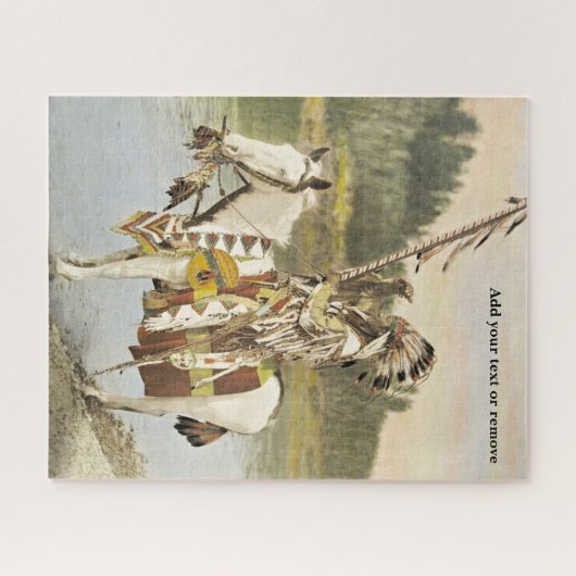 ヴィンテージの写真は先住民のアメリカ人のインド人のチーフだった ジグソーパズル (横)