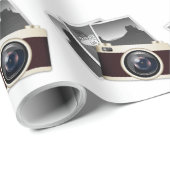 ヴィンテージの写真用カメラのイラストレーションパターン ラッピングペーパー (ロールコーナー)