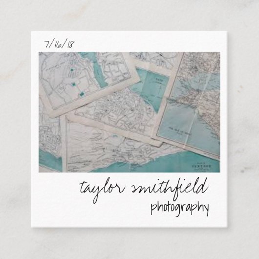 ヴィンテージの写真 スクエア名刺 (正面)