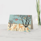 ヴィンテージの冬の不思議の国のクリスマスカード シーズンカード (正面)